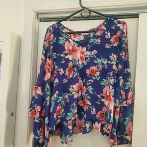 Pink Lily Floral Blouse